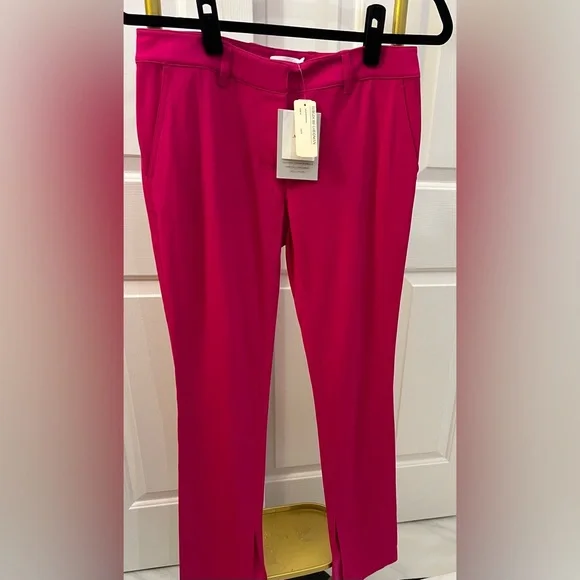 A.L.C. Javier Hot Pink Split Hem Pants Size 2 NWT